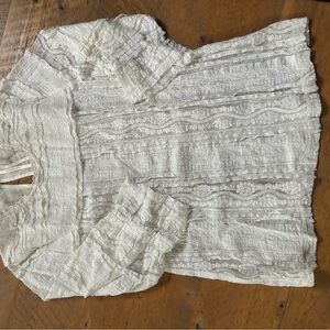 Anthropologie Ivory Lace Top